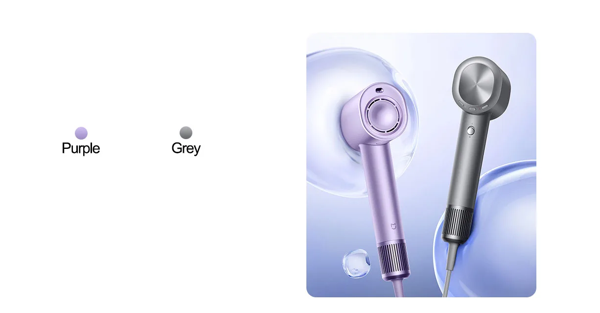 MIJIA High Speed Water Ion Hair Dryer H701,4 Temps & 3 Speeds,Professional 1600W Ionic Blow Dryers,110000 Rpm Fast Dry