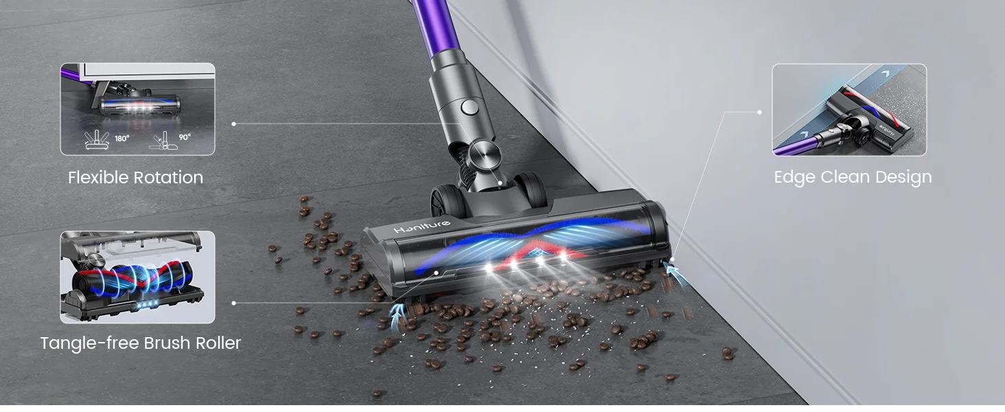 Honiture 450W 33000PA Cordless Vacuum Cleaner Handheld 55 mins Removable Battery Wireless Carpet Pet Hair Smart Home Appliance