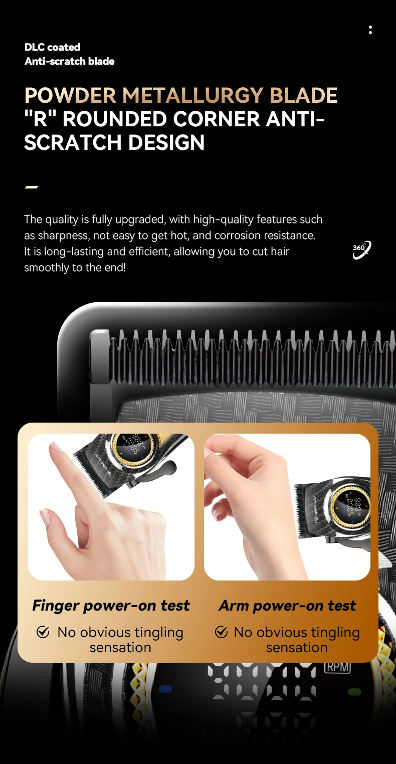 Kemei Rechargeable Hair Clippers Kit Professional DLC Blade Electric Trimmer Men Barber Cordless Shaver KM-2242 KM-2351 KM-3209