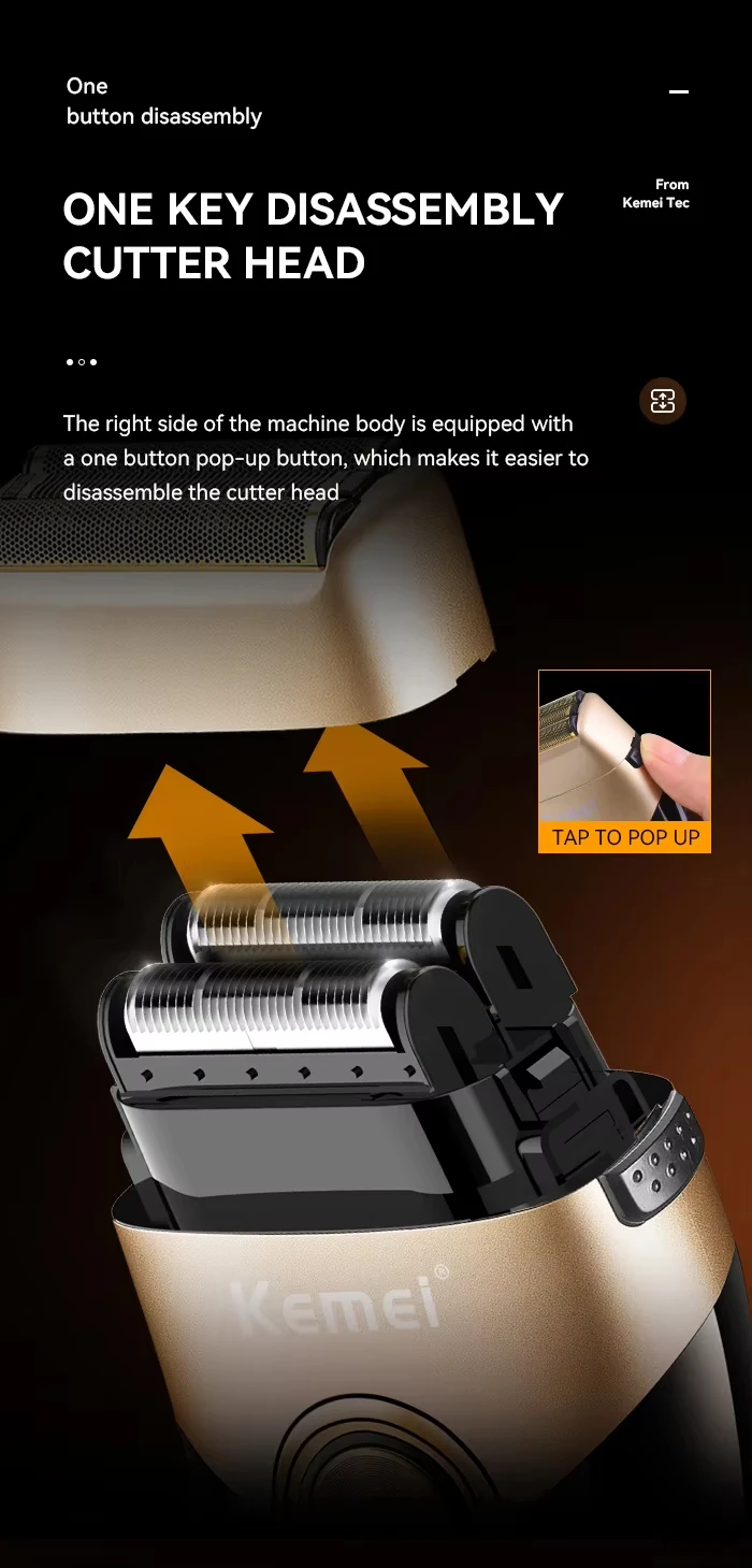 Kemei Rechargeable Hair Clippers Kit Professional DLC Blade Electric Trimmer Men Barber Cordless Shaver KM-2242 KM-2351 KM-3209