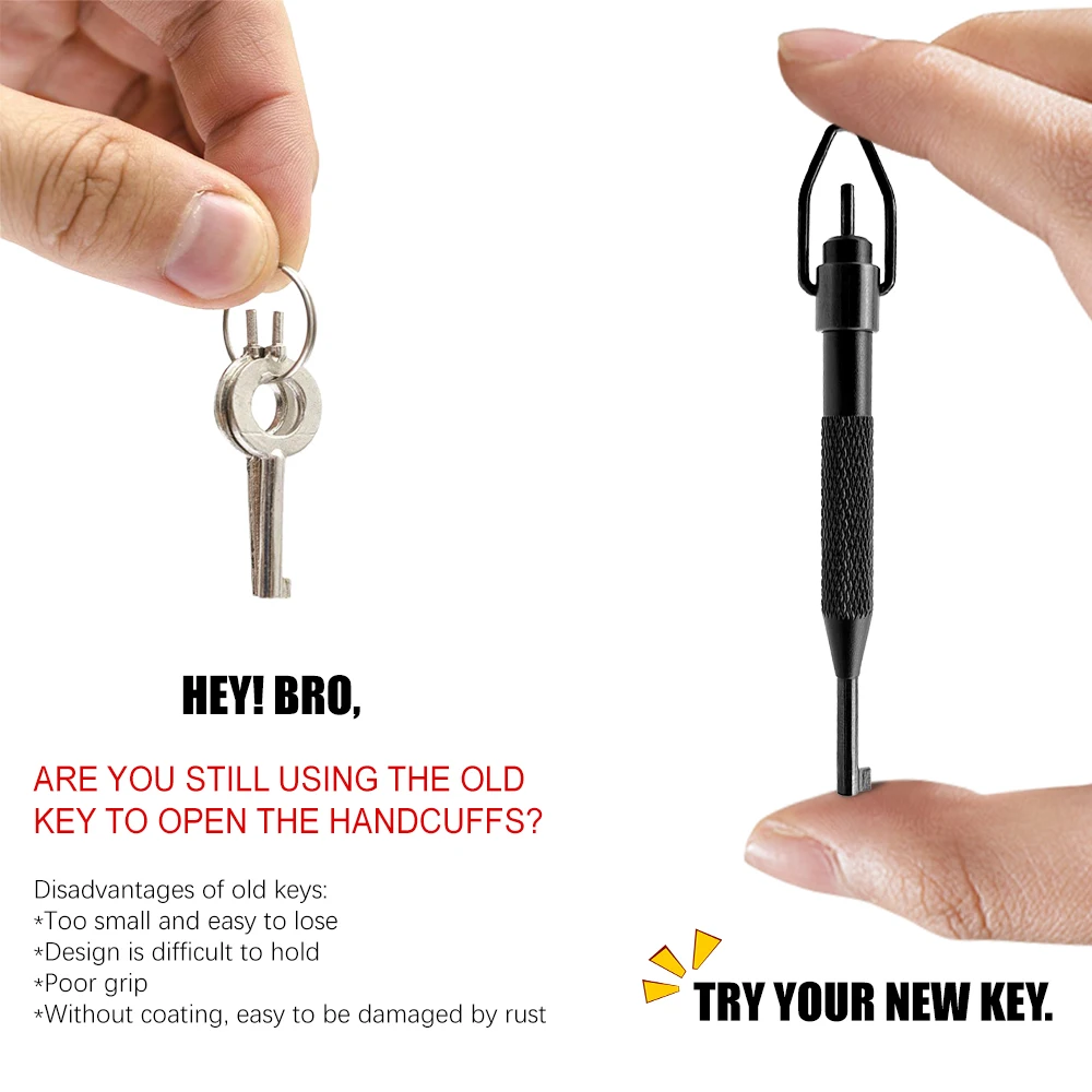 Rotating Release Tool, Stainless Steel + Aluminum Alloy, with Key Ring, Universal for All Standard‑Series Restraint Devices
