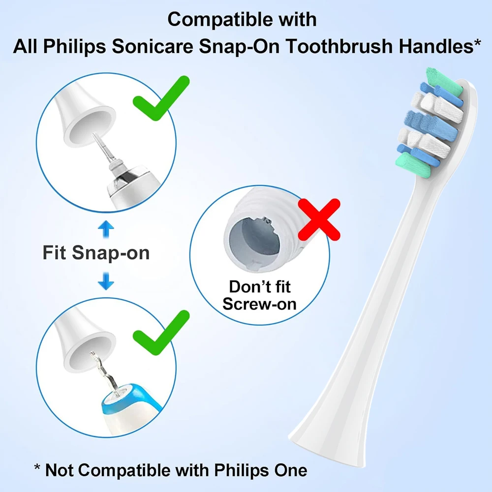 8pcs Replacement Toothbrush Heads Compatible with Philips Sonicare Replacement Electric Brush Head 4100 6500 6100 7500 5300 1100