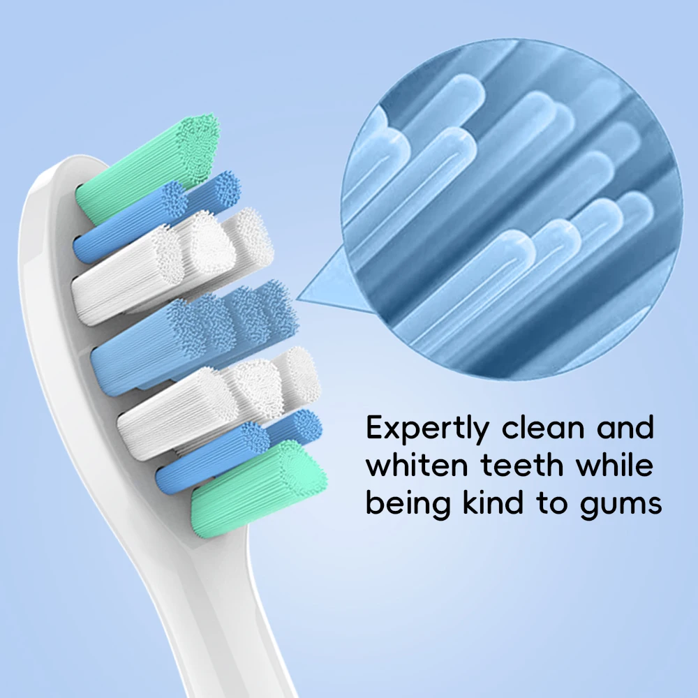 8pcs Replacement Toothbrush Heads Compatible with Philips Sonicare Replacement Electric Brush Head 4100 6500 6100 7500 5300 1100