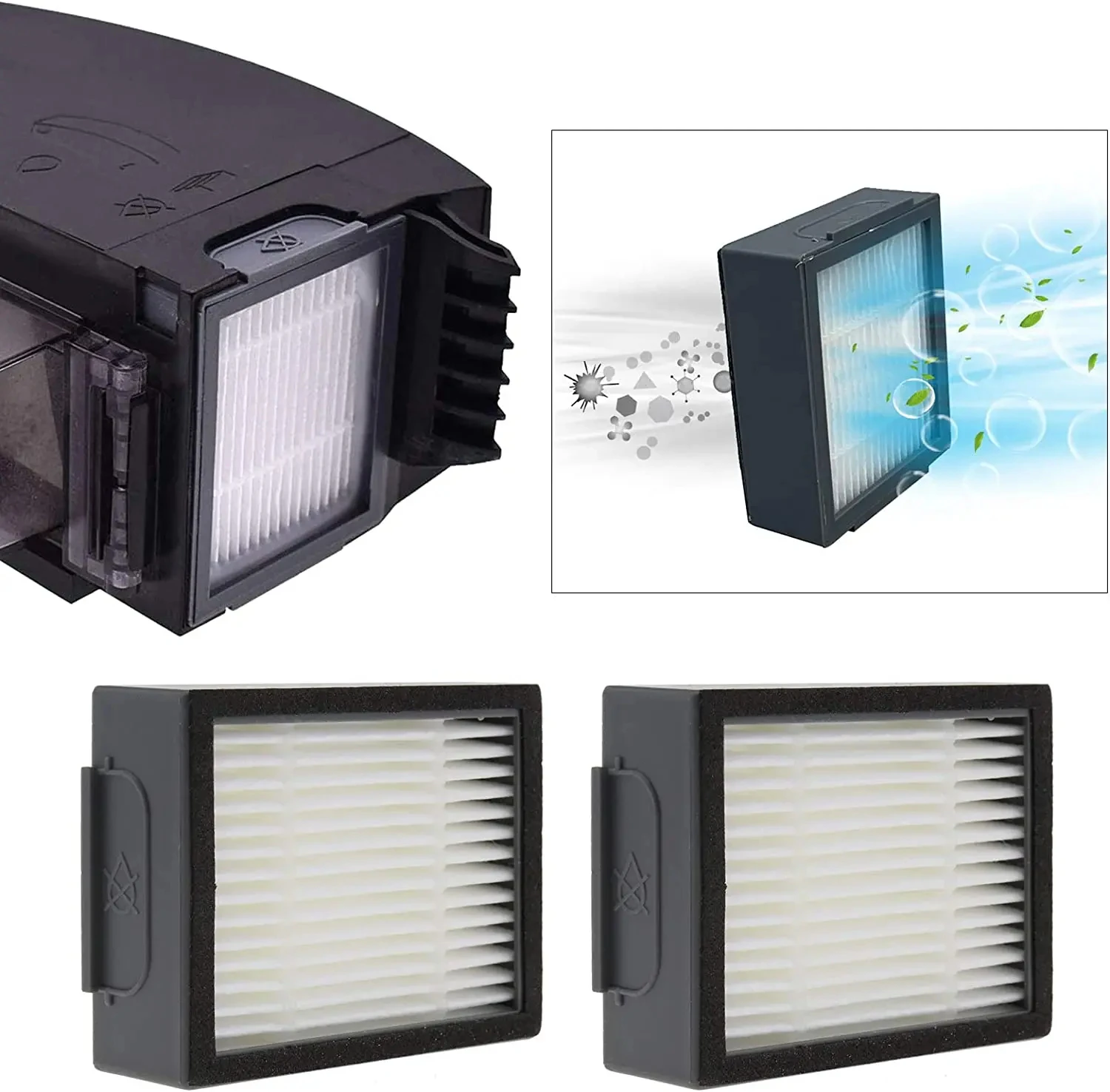 HEPA Filter for IRobot Roomba Evo, i,e,j Series: E5 E6 E7 I1 I3 I4 I5 I6 I7 I8 J7 and All Plus Version Robotic Vacuum Cleaners