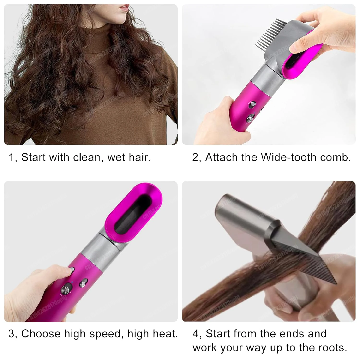 Hair Styler Nozzle Auto Curling For Dyson Airwrap HS01 HS05 Sencicimen X9 Hair Dryer Accessories Multi Hair Curler Cylinder Comb