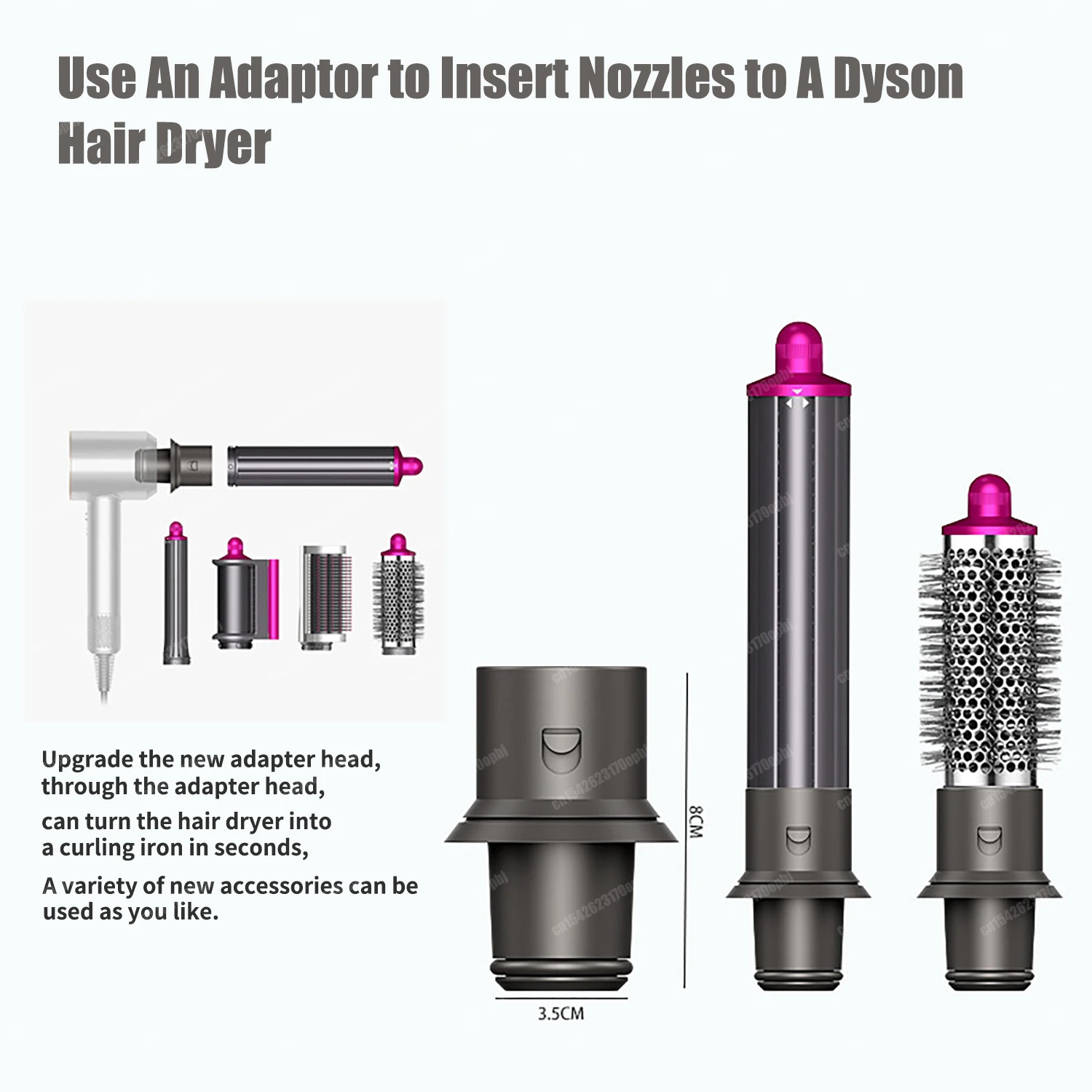 Hair Styler Nozzle Auto Curling For Dyson Airwrap HS01 HS05 Sencicimen X9 Hair Dryer Accessories Multi Hair Curler Cylinder Comb