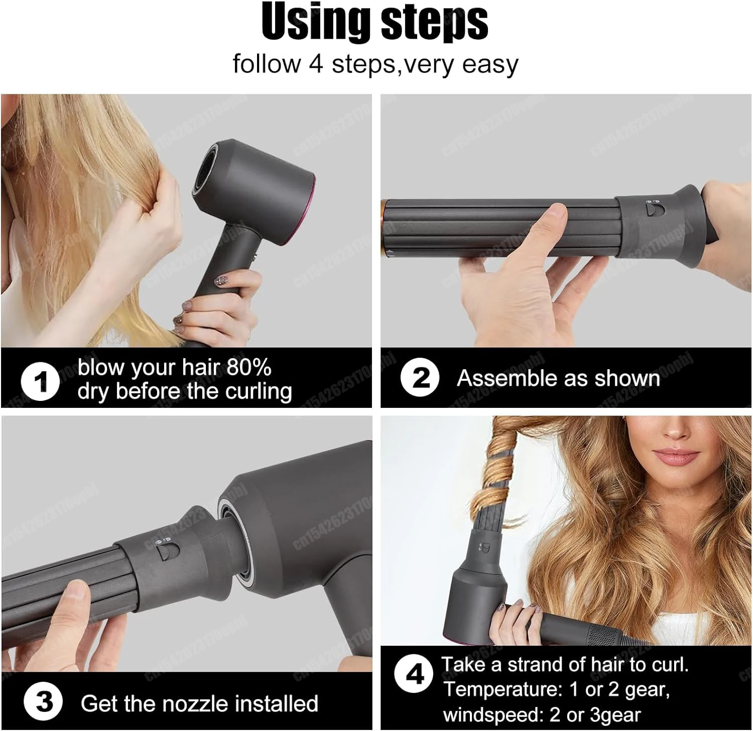 Hair Styler Nozzle Auto Curling For Dyson Airwrap HS01 HS05 Sencicimen X9 Hair Dryer Accessories Multi Hair Curler Cylinder Comb