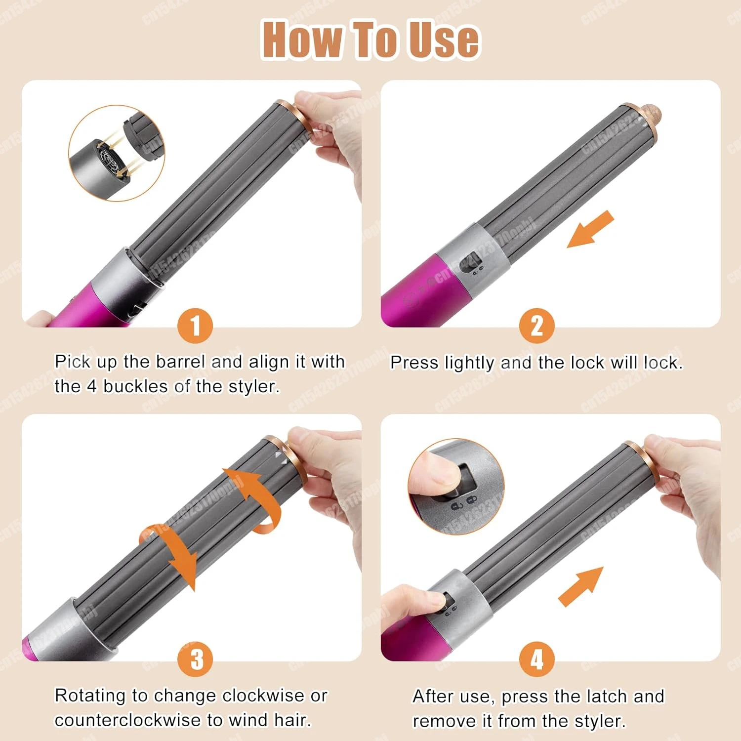 Hair Styler Nozzle Auto Curling For Dyson Airwrap HS01 HS05 Sencicimen X9 Hair Dryer Accessories Multi Hair Curler Cylinder Comb