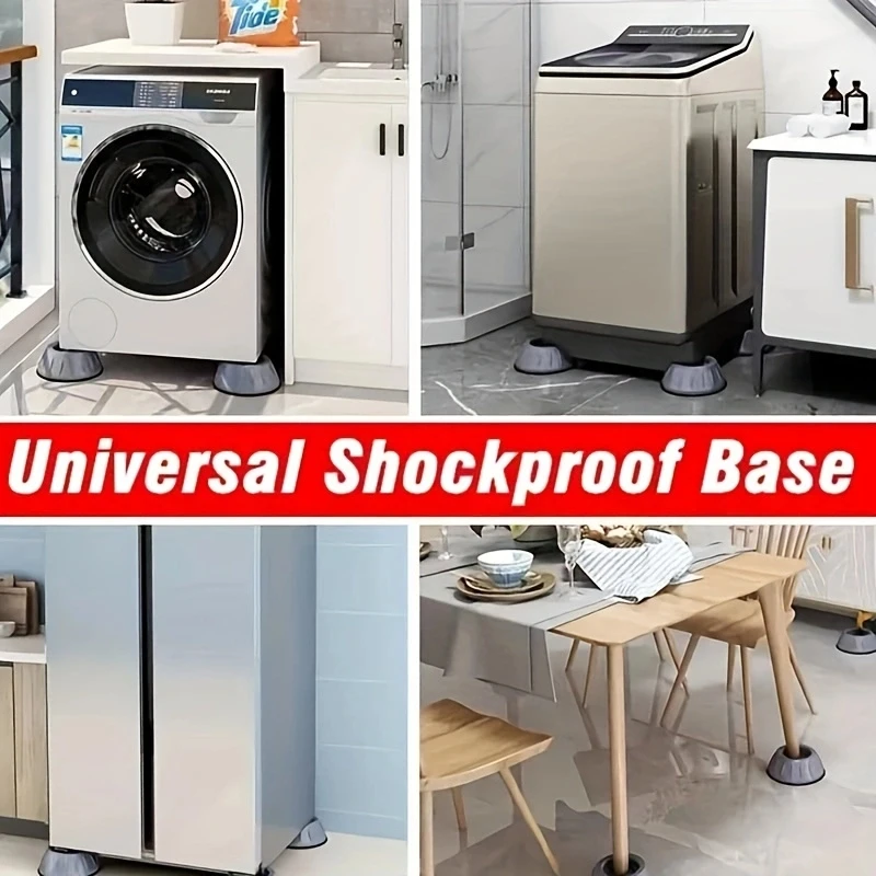 4 Pcs Anti Vibration Pads Set Shock Noise Cancelling Washing Machine Support Universal Furniture Anti Slip Dryer Feet Legs Base