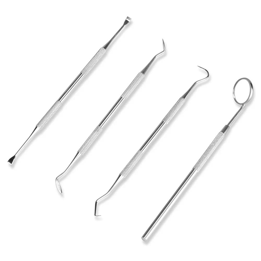 4pcs/Set Tartar Scraper Scaler Plaque Remover Teeth Cleaning Tool Dentist Dental Hygiene Kit Dental Calculus Remover Oral Care
