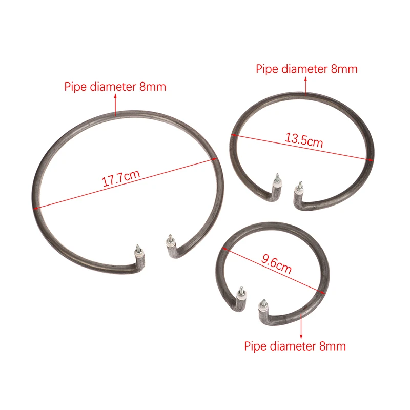 1pc Round Electric Wok Heating Pot Tube With Iron Anti-rust Heater Accessories Pipe 500/800W Circle Accept Dry Burning