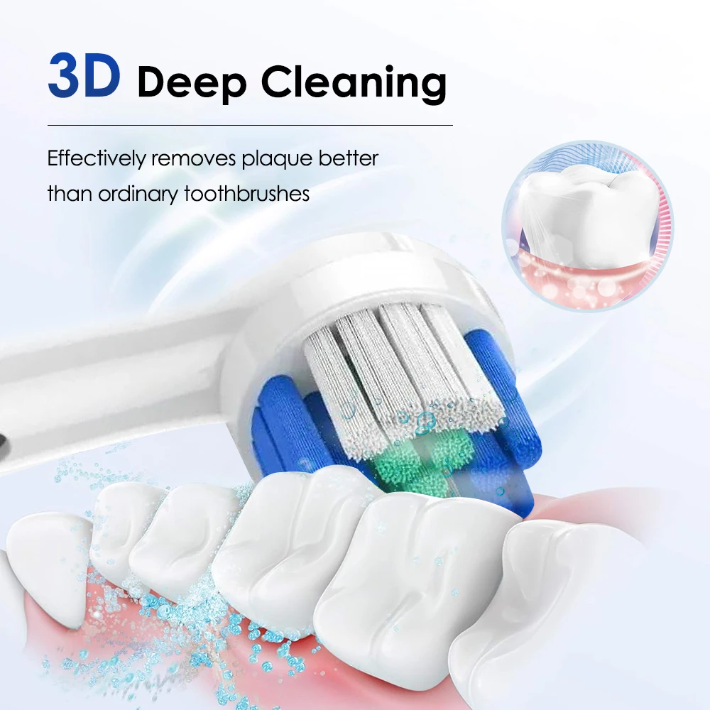 Smart Rotating Electric Toothbrush, Rechargeable Rotary Toothbrush with 4 Heads, Electric Toothbrush for Adults Soft Replacement