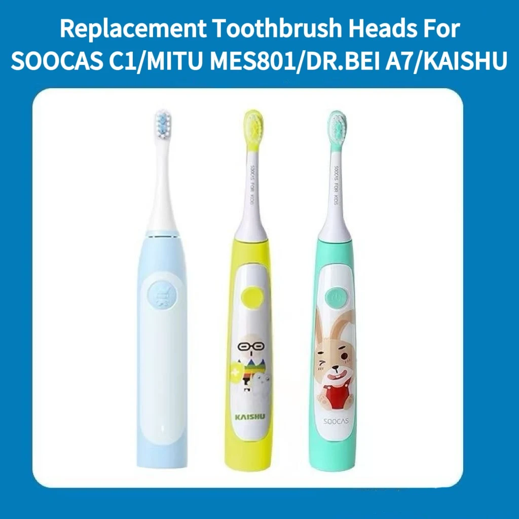 Replacement Toothbrush Heads for SOOCAS C1/MITU MES801/KAISHU/DR.BEI A7 Kids Electric Toothbrush Children Soft Nozzle