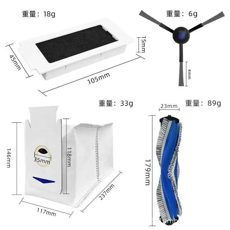 For ECOVACS T30 PRO OMNI / T30 OMNI Robot Vacuum Cleaner Accessories Main Side Brush Mop Cloth Hepa Filter Dust Bag Spare Parts