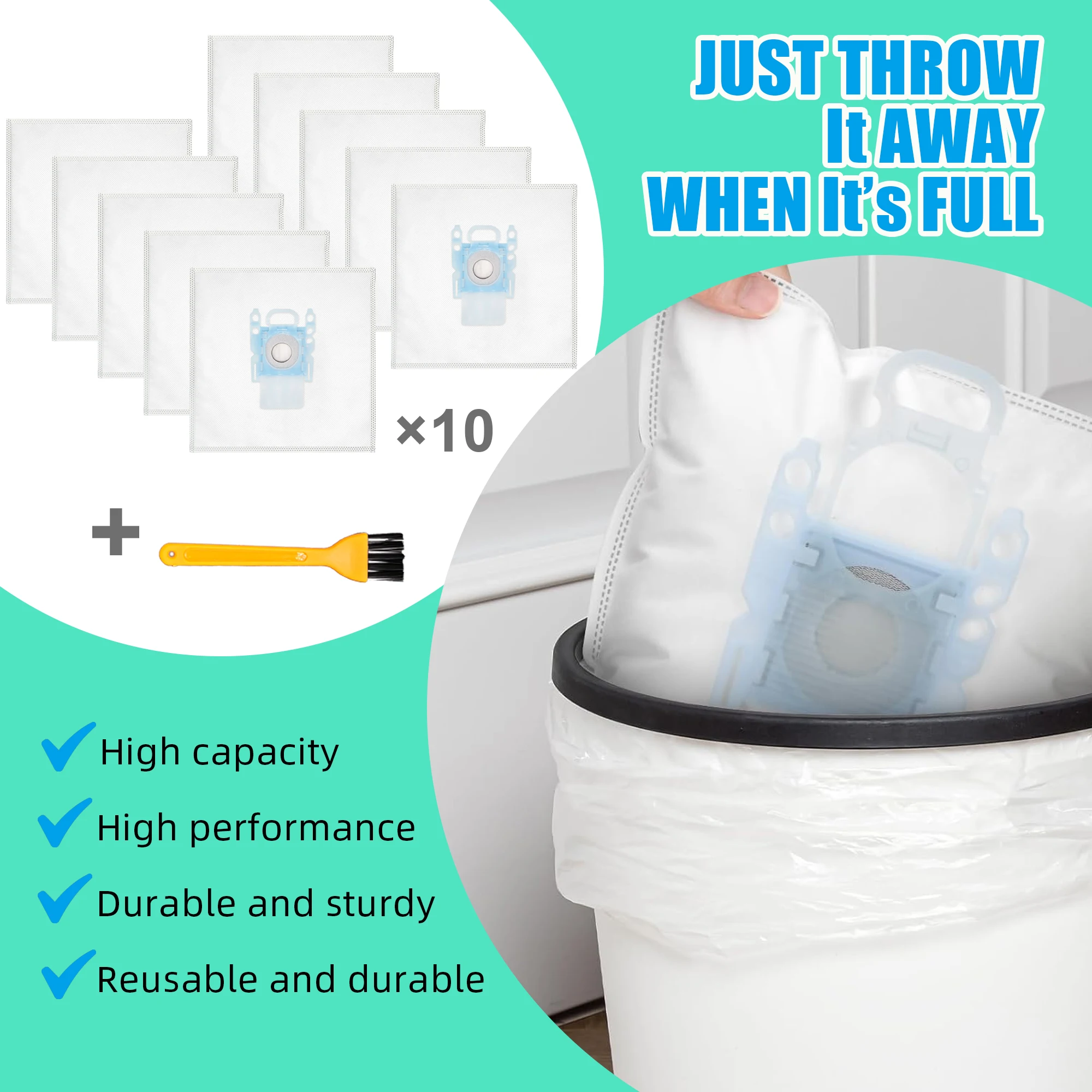 6/10 Vacuum Cleaner Bags for Bosch Type G/MegaFilt Super Tex BBZ41FG 468383, Bosch BSG6, BSG7, BSGL3126GB, GL30, VS