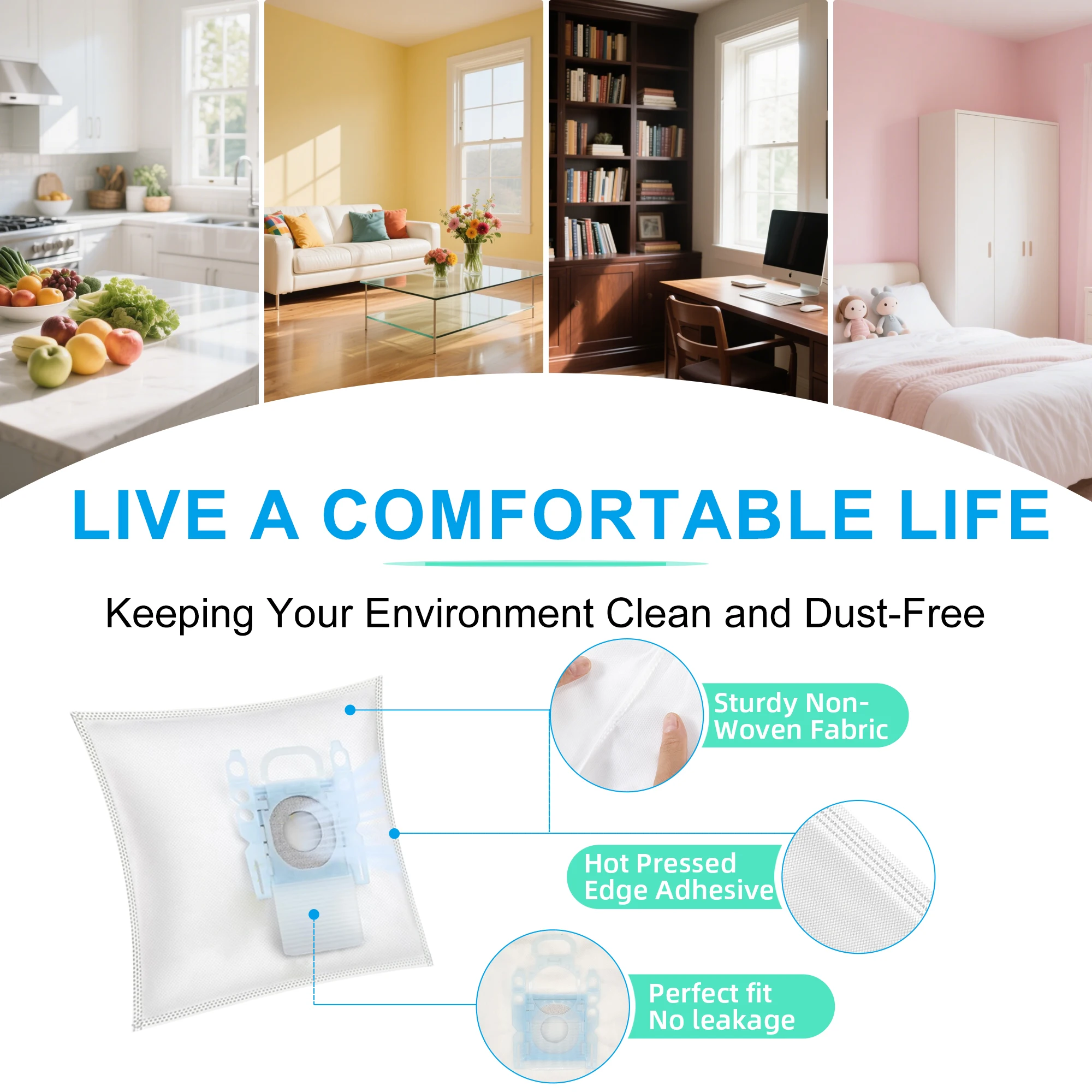 6/10 Vacuum Cleaner Bags for Bosch Type G/MegaFilt Super Tex BBZ41FG 468383, Bosch BSG6, BSG7, BSGL3126GB, GL30, VS