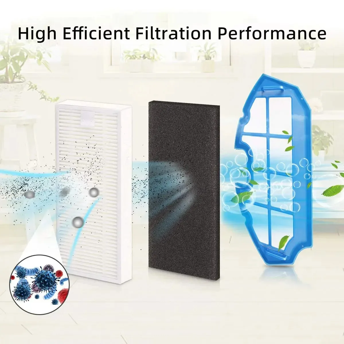 For Eufy RoboVac 11 11C Ecovacs Debot N79 Conga Excellence 990 Vacuum Cleaner Spare Parts,Main Side Brush Hepa Filter Wheel