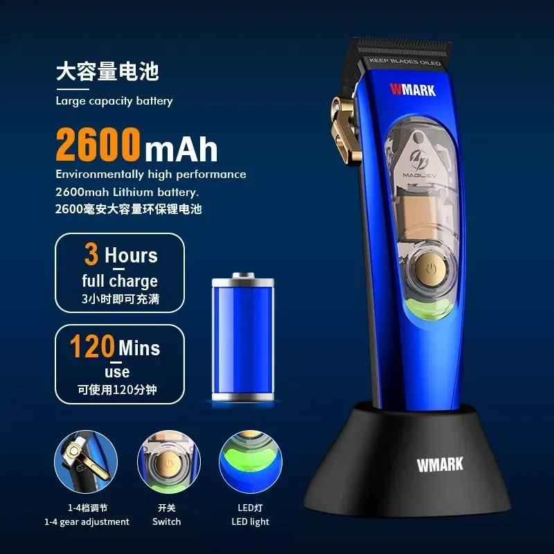 WMARK Professional Electric Hair Clipper NG-9004 BRDCLIP M3T Hair Trimmer Electric Shaver NG-7901 Barber Shop DLC Blade Machine