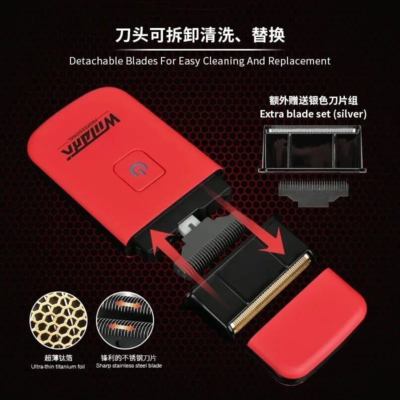 WMARK Professional Electric Hair Clipper NG-9004 BRDCLIP M3T Hair Trimmer Electric Shaver NG-7901 Barber Shop DLC Blade Machine