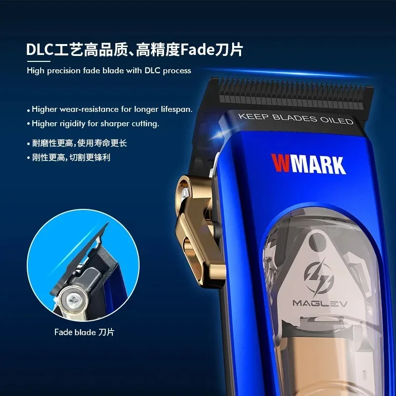 WMARK Professional Electric Hair Clipper NG-9004 BRDCLIP M3T Hair Trimmer Electric Shaver NG-7901 Barber Shop DLC Blade Machine