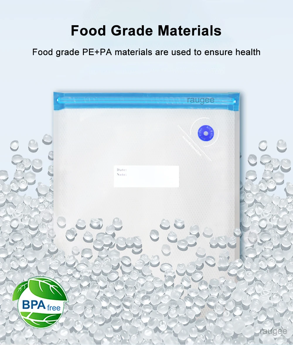 Food Vacuum Bags Reusable Vacuum Packaging Bags 10pcs BPA-Free Vacuum Sealing Air Valve Bag Food Storage Fresh Keeping Bags