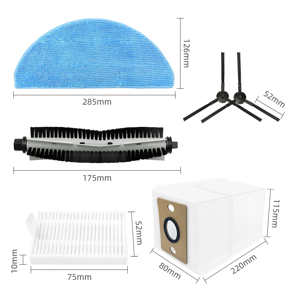 For ( ILIFE A30 Pro ) Vacuum Accessories Main Roller Brushes Side Brushes Mop Cloth Dust Bag HEPA Filter Accessories
