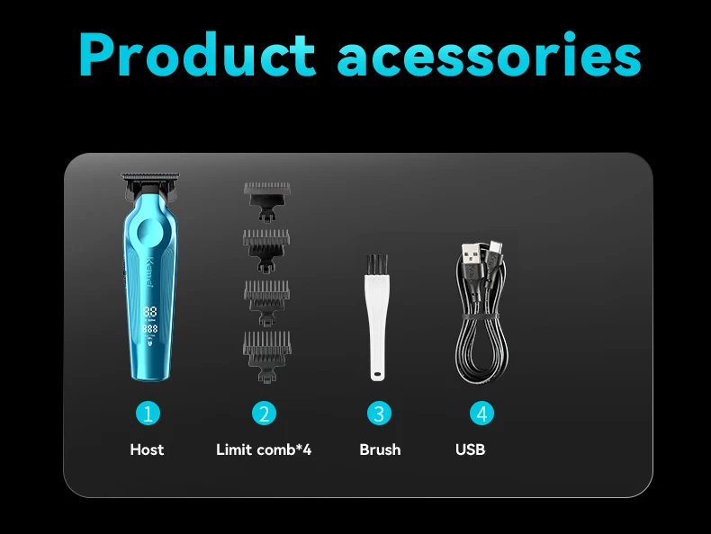 Kemei KM-1858 10W Professional Electric Hair Clipper,KM-264 5W Cordless USB Charging Rechargeable Clippers,Hair Trimmer Kit