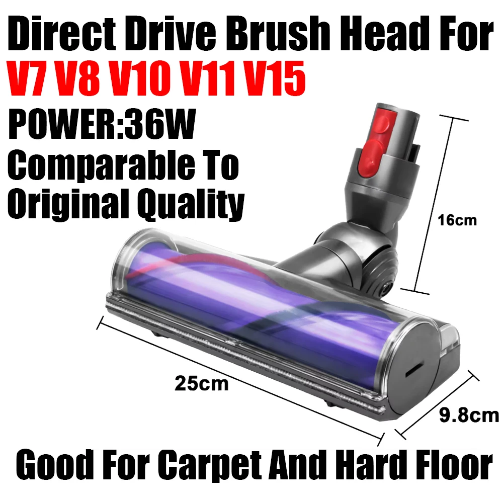 For Dyson V6/DC V7 V8 V10 V11 V15, Direct Drive Vacuum Brush Head, Carpet & Hard Floor Attachment,Comparable to Original Quality