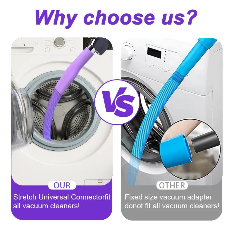 1pcs Upgraded Dryer Vent Cleaner Kit:Universal Vacuum Hose Attachment Deep Cleaning Brush for Lint Removal Fits All Vacuums