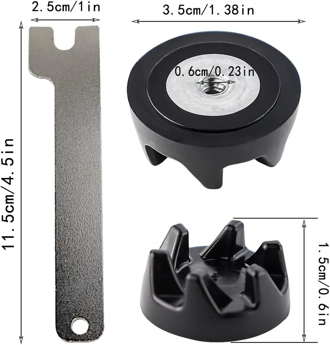 2PCS Blender Coupler with 1 Spanner Kit for KitchenAid KSB5WH KSB5 KSB3 WP9704230VP WP9704230 Driver Replacement Parts
