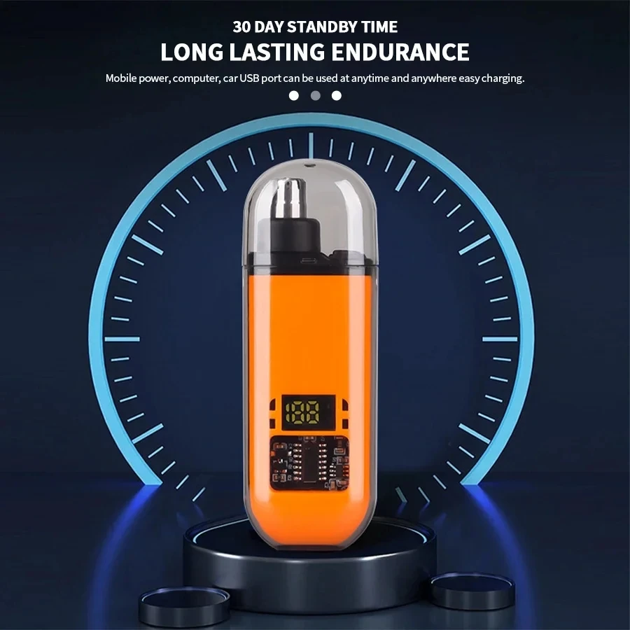 2 In 1 Portable Electric Nose Hair Trimmer USB charging Nose Ears Hair Eyebrow Trimmer for Men Rechargeable Painless set