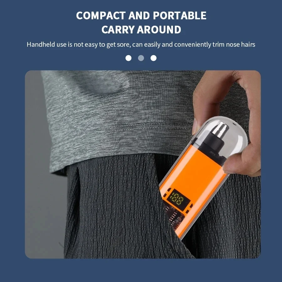 2 In 1 Portable Electric Nose Hair Trimmer USB charging Nose Ears Hair Eyebrow Trimmer for Men Rechargeable Painless set