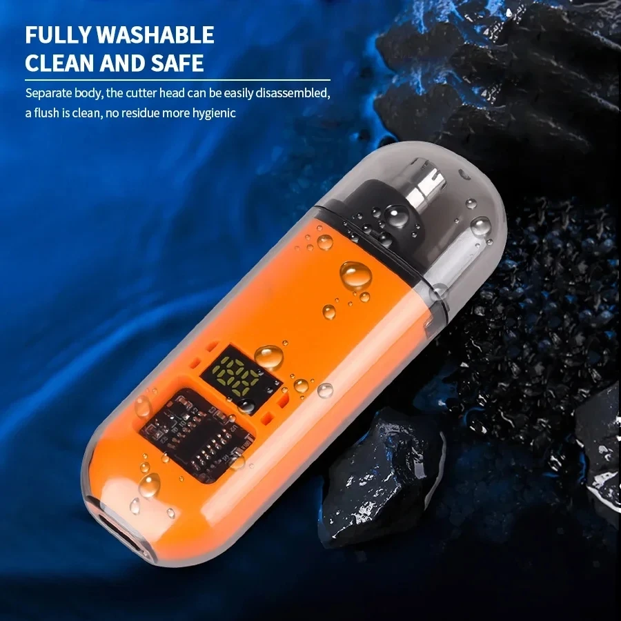 2 In 1 Portable Electric Nose Hair Trimmer USB charging Nose Ears Hair Eyebrow Trimmer for Men Rechargeable Painless set