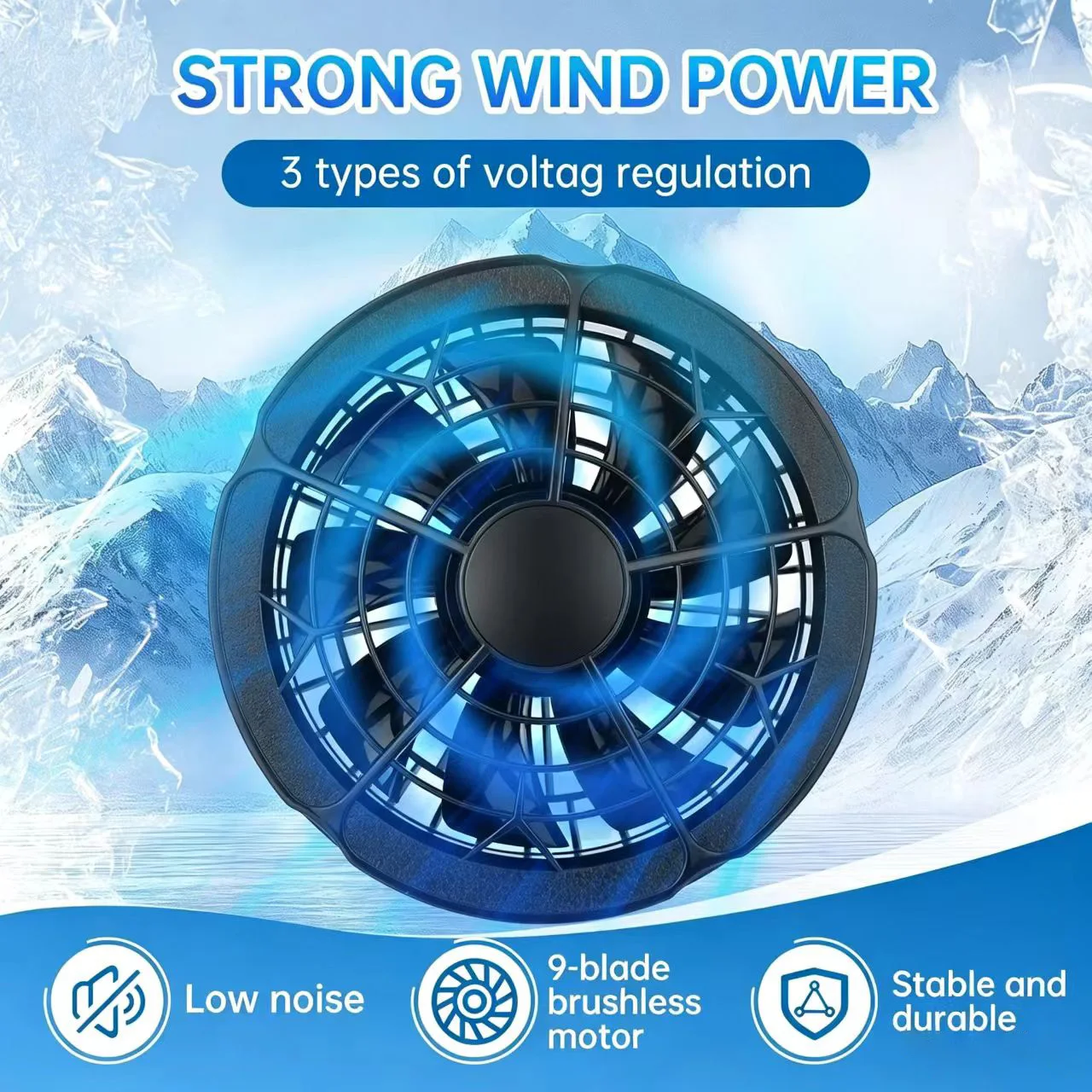5/12V Cooling Fan Fo Air Conditioner Vest Air Conditioning Clothing Wearable 5V Cool Fan for High Temperature Work Fishing Vest