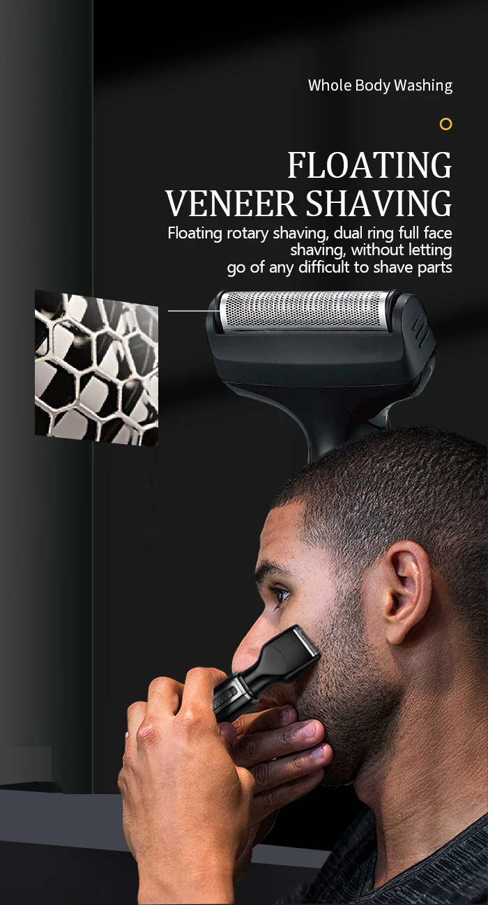 Kemei-6630 Nose Hair Trimmer For Nose Ear Cleaner Rechargeable Nose Trimmer Beard Trimer For Men Shaver Eyebrow Grooming Set