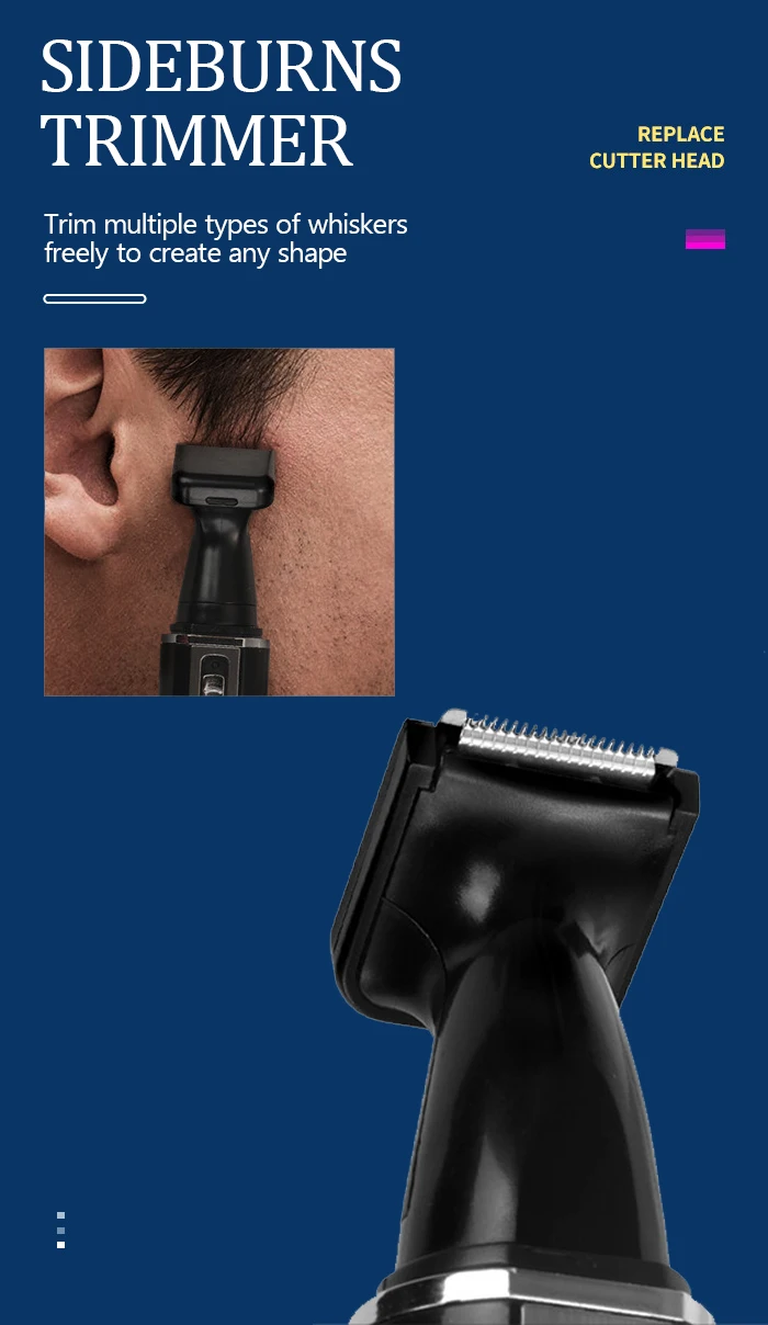 Kemei-6630 Nose Hair Trimmer For Nose Ear Cleaner Rechargeable Nose Trimmer Beard Trimer For Men Shaver Eyebrow Grooming Set