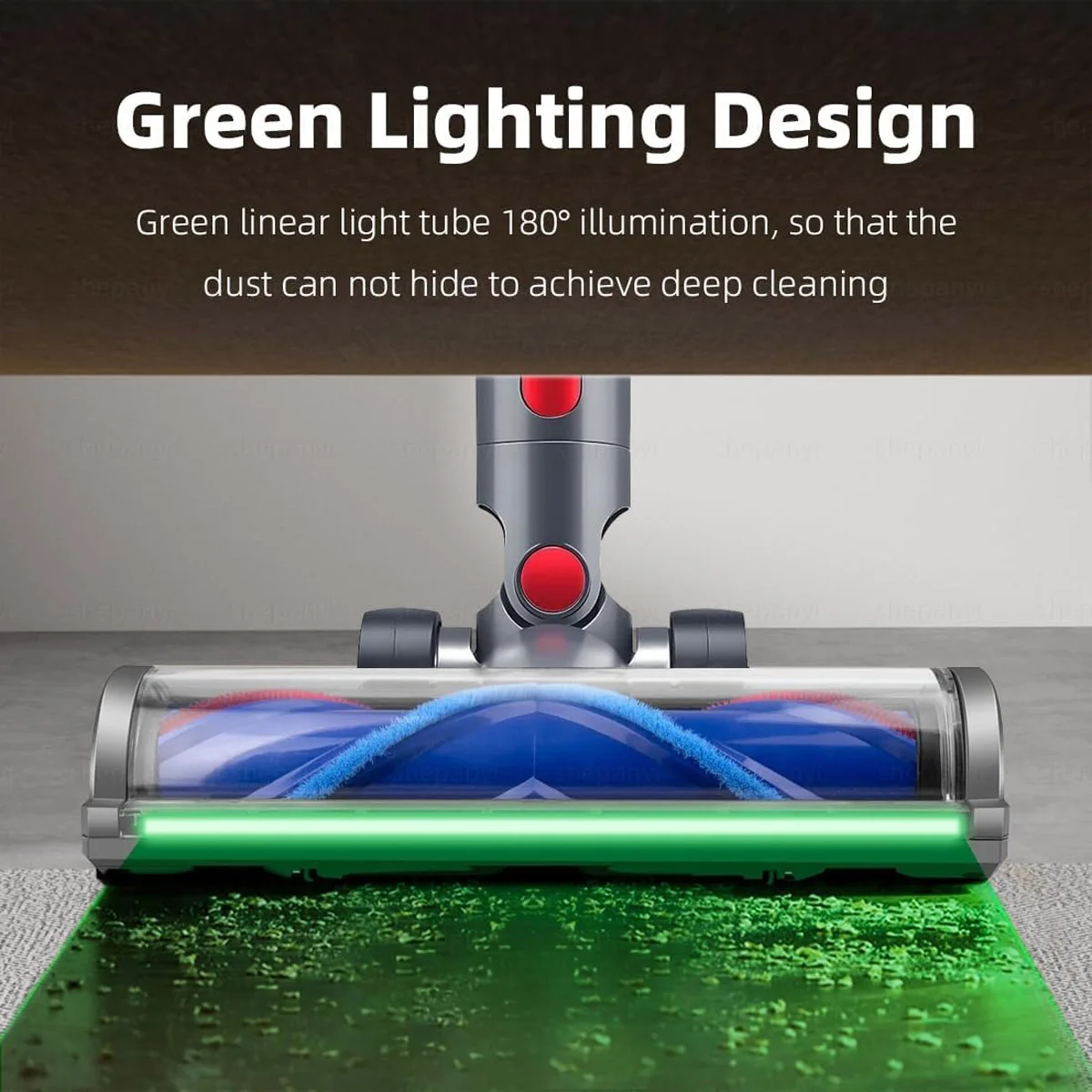 LED Electric Brush for Dyson V7/V8/V10/V11/V15 Vacuum Cleaners, Dust Detection Brush, for Hard Floors, Carpets and Other Floors