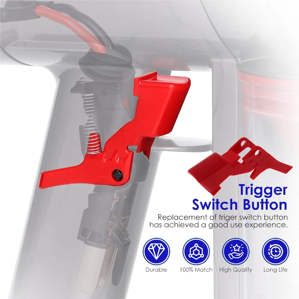 Trigger Switch Button Replacement Parts for Dyson V7 V8 SV10 SV11 Vacuum Cleaner, Red Power Switch Button Repair Parts