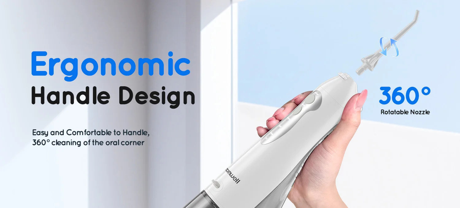 Mornwell Water Flosser Teeth Pick: Cordless Oral Water Floss 300ML Rechargeable Travel Irrigation Teeth Cleaner D52(F5012D)