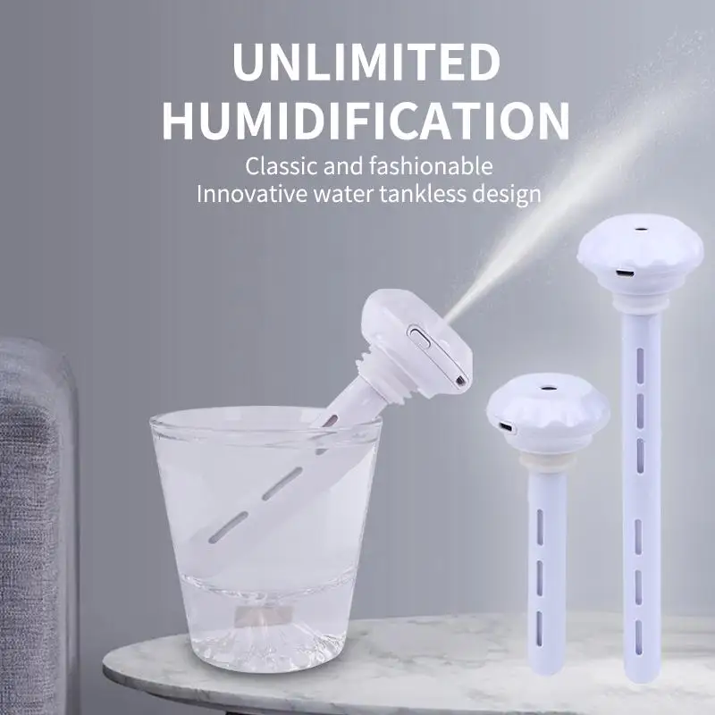 LED Light USB Humidifier with Compact Stick Design for Easy Air Moisture Adjustment