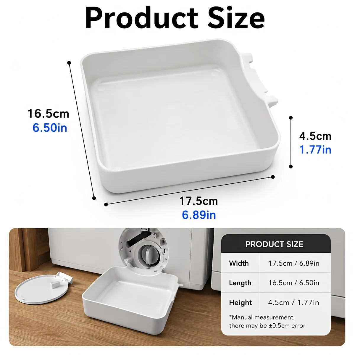 Washing Machine Drainage Tray 3D Printing Drain Funnel Drip Tray for Cleaning Lint Filters Water Catch Tray Stops Floor Spills