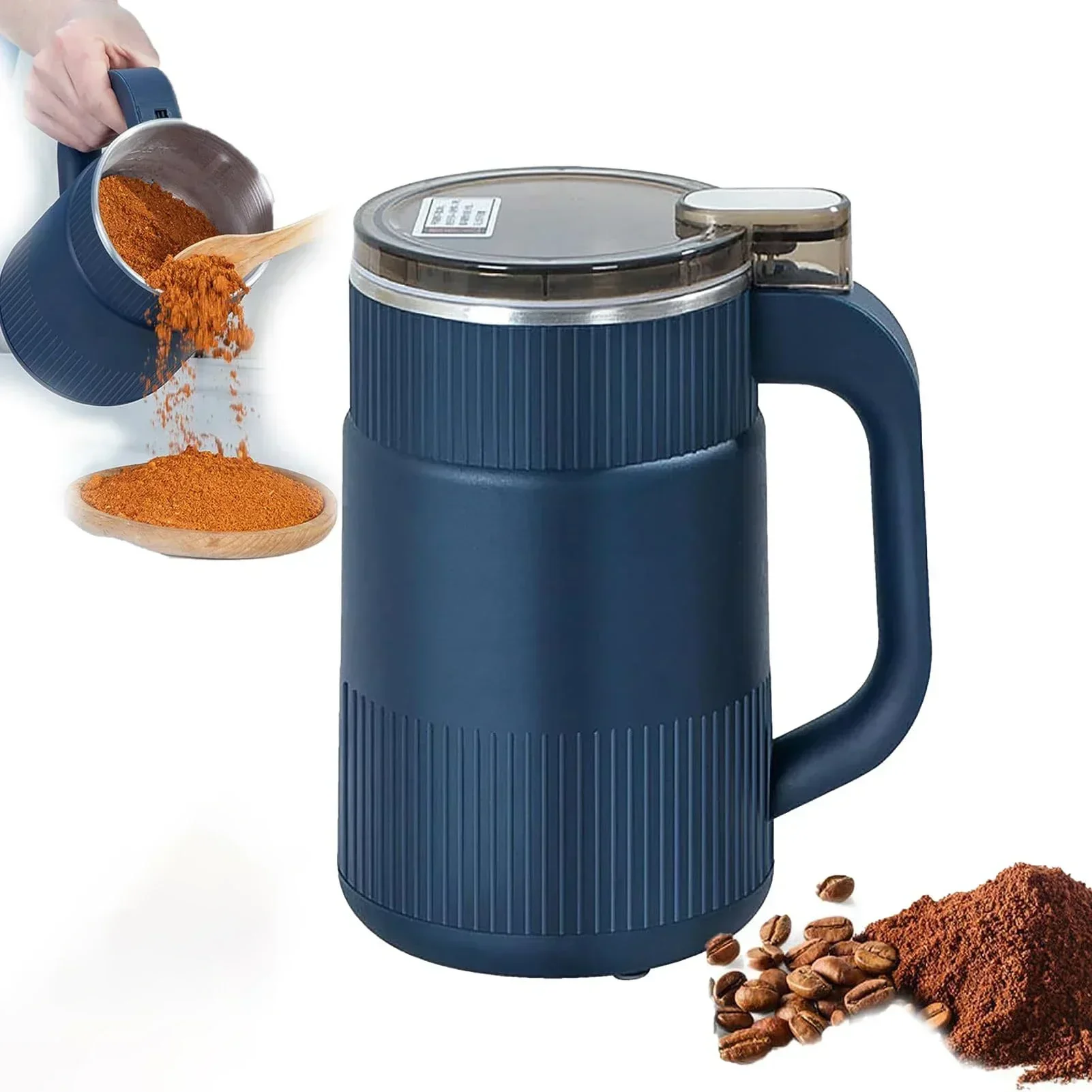 TINSOL Household Kitchen Stainless Steel Electric Coffee Bean Grinder 500 ml Large Capacity Multifunctional Bean Flour Grinder