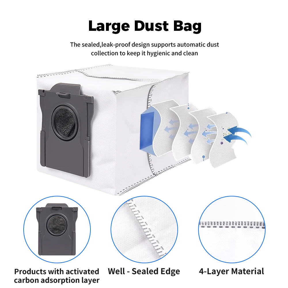 For Dreame X30/X40/X50 Ultra, L10s/L30s/L40/L50 Ultra, S10/S30 Pro Ultra Dust Bags Mop Cloths Sweeping Robot Vacuum Parts