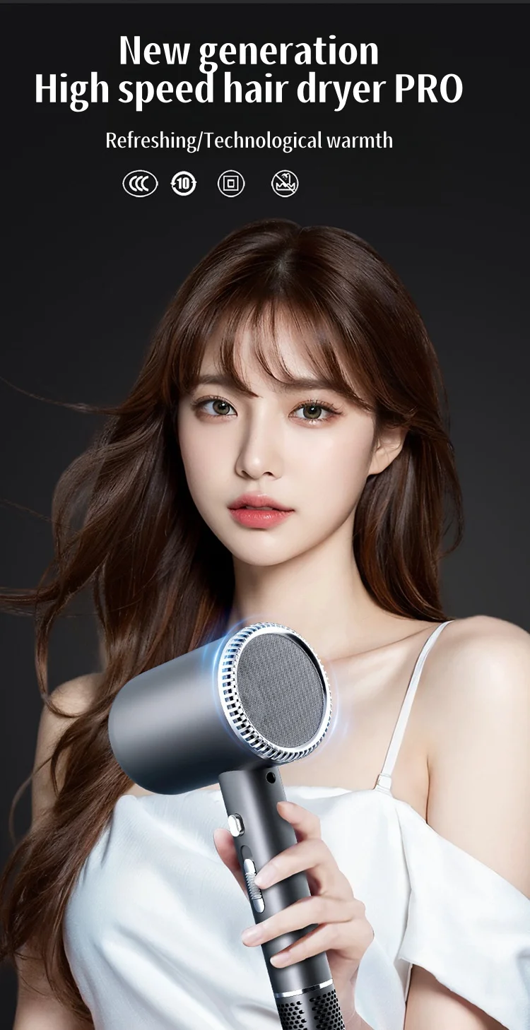 110000 Rpm High-Speed Hair Dryer 3d Blue Negative Ion Light Hair Care Silent Home Hair Salon Diffuser Hair Dryer 220V