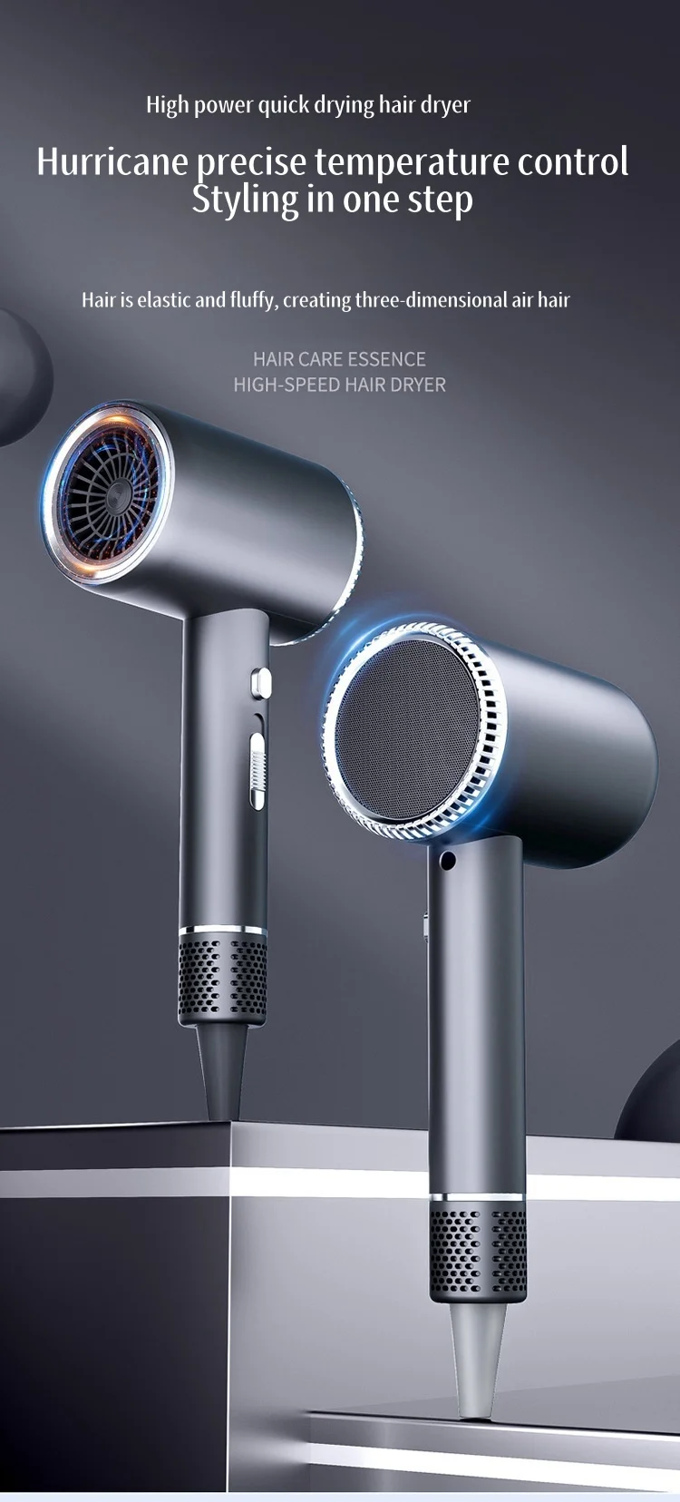 110000 Rpm High-Speed Hair Dryer 3d Blue Negative Ion Light Hair Care Silent Home Hair Salon Diffuser Hair Dryer 220V