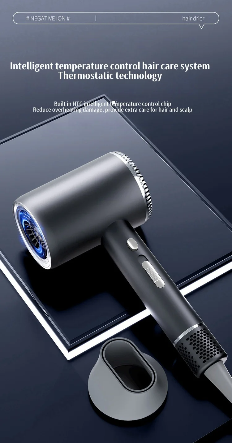 110000 Rpm High-Speed Hair Dryer 3d Blue Negative Ion Light Hair Care Silent Home Hair Salon Diffuser Hair Dryer 220V
