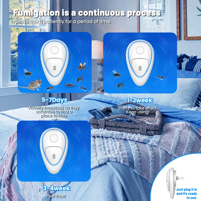 Intelligent Ultrasonic Pest Mouse Cockroach Mosquito Insect Repeller Essential Safe Summer High Power Pest Control Device
