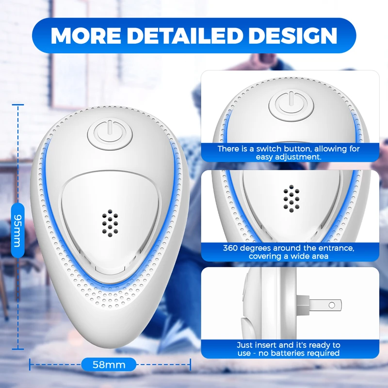Intelligent Ultrasonic Pest Mouse Cockroach Mosquito Insect Repeller Essential Safe Summer High Power Pest Control Device