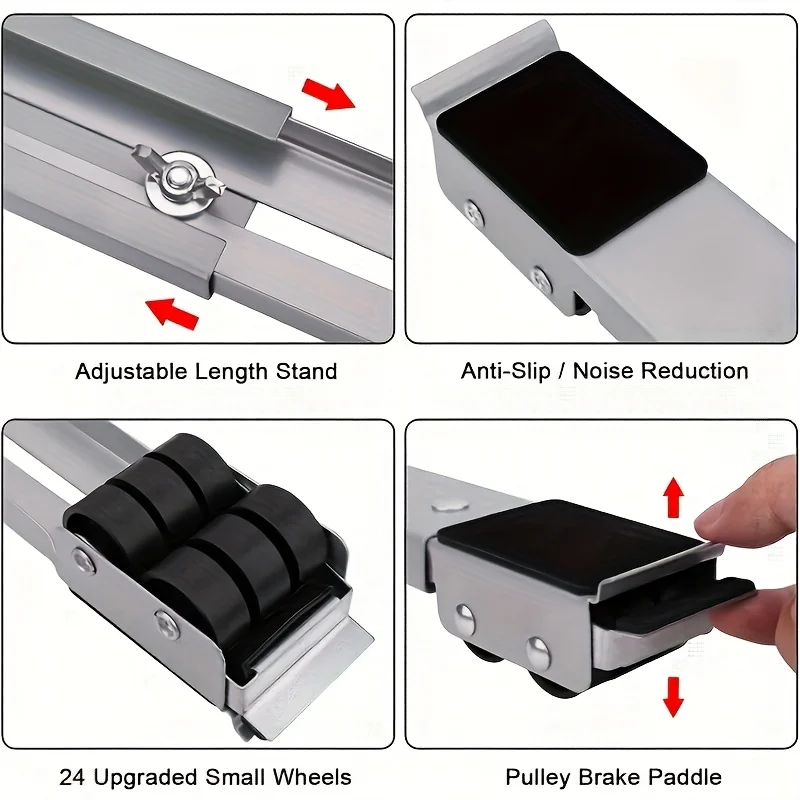 2pcs Adjustable Heavy Duty Mobile Roller Stand Washing Machine Fridge Dryer Dishwasher Multifunctional Furniture Support Rack