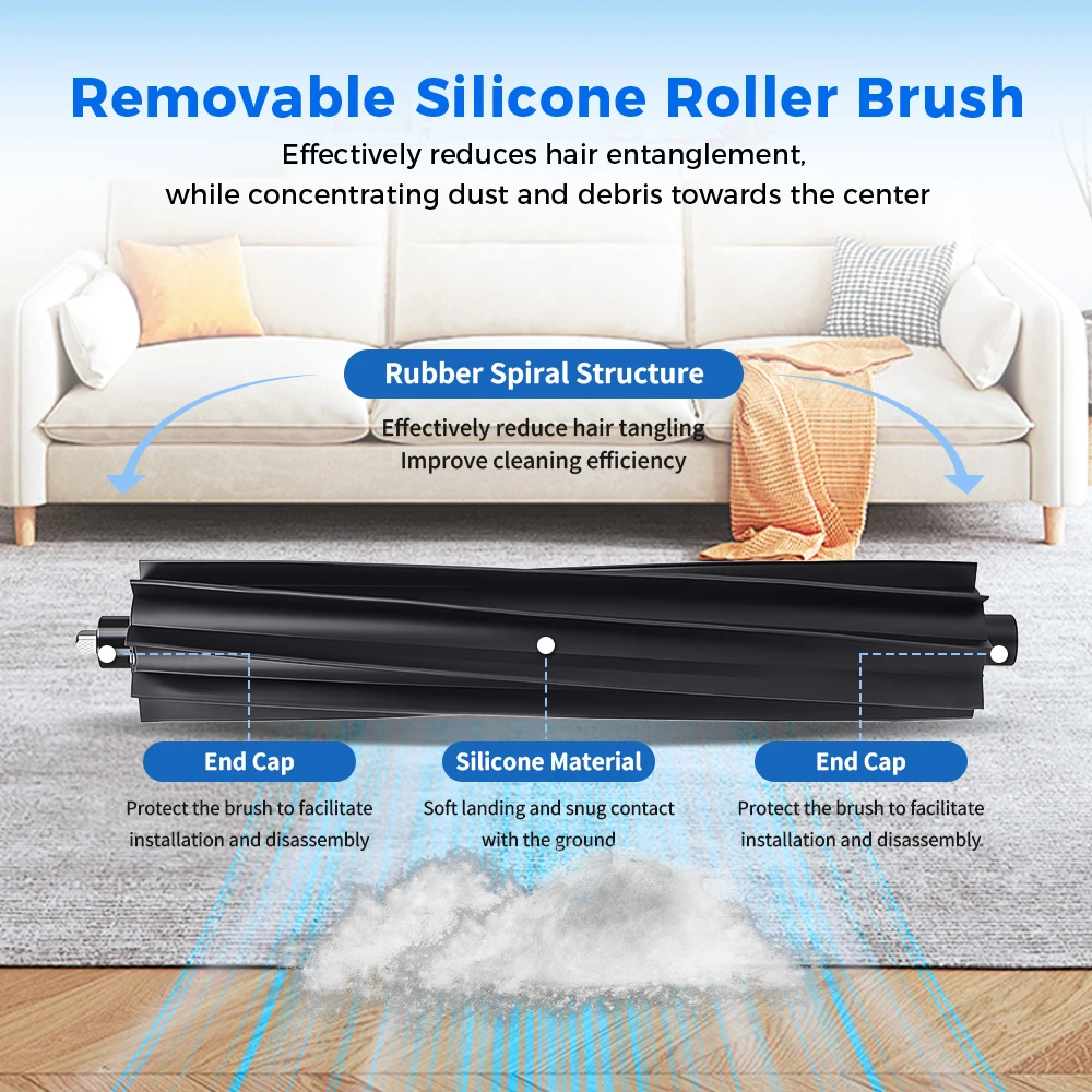 Soft Rubber Main Brush For Ecovacs Deebot X2/X2 Omni/X2 Pro Robot Vacuum Cleaner Replacement Roller Brush Accessories Part